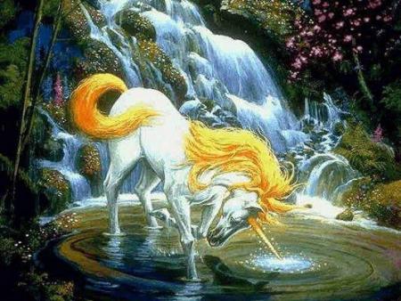 Mythe: la licorne et la fontaine